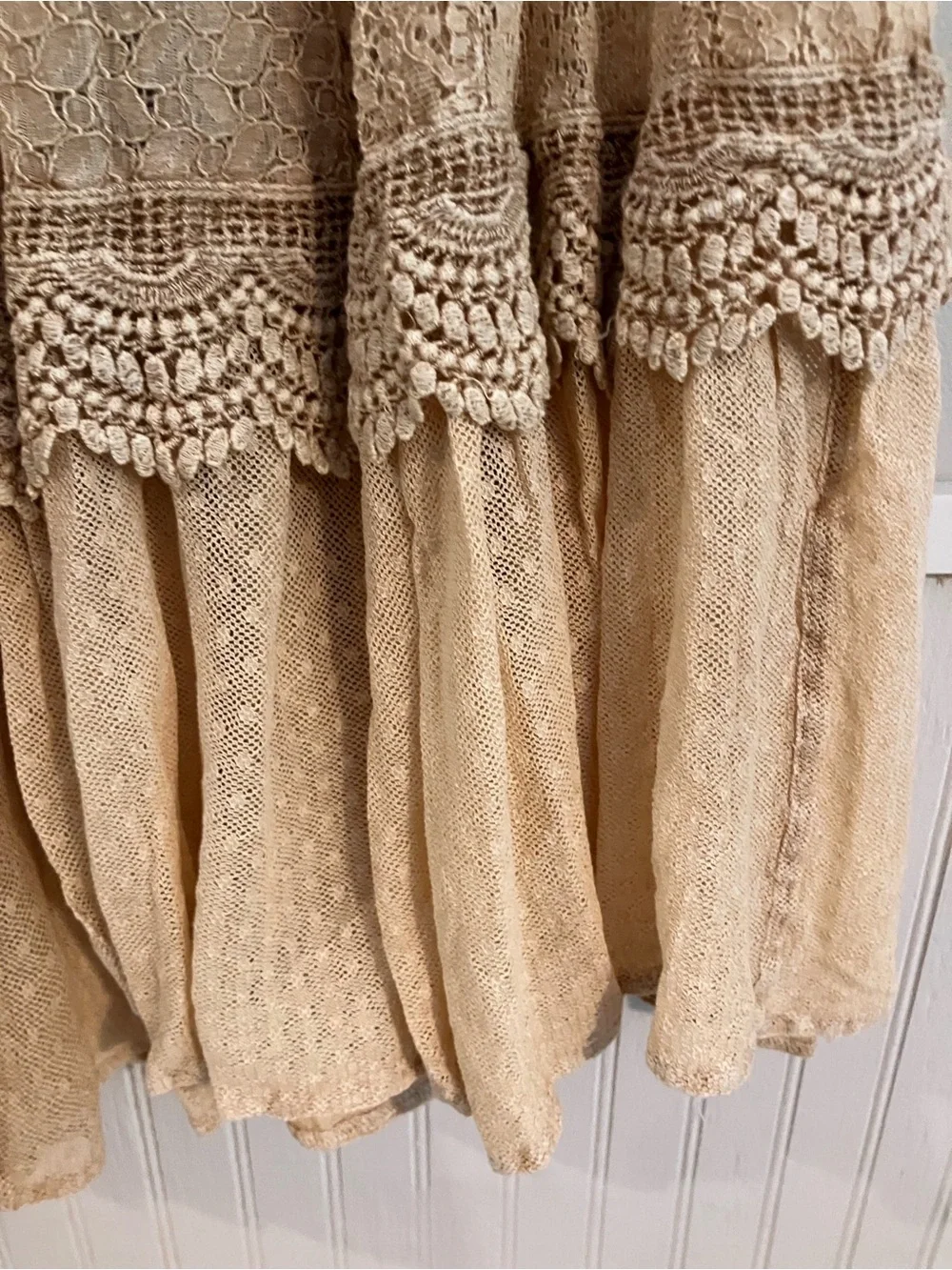 Young Threads Boho Lace Tiered Vintage Lace Pants - Beige NWT - Picture 5 of 7